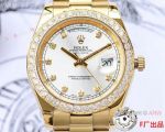 Copy Presidential Rolex Daydate Silver Diamond Dial 40mm